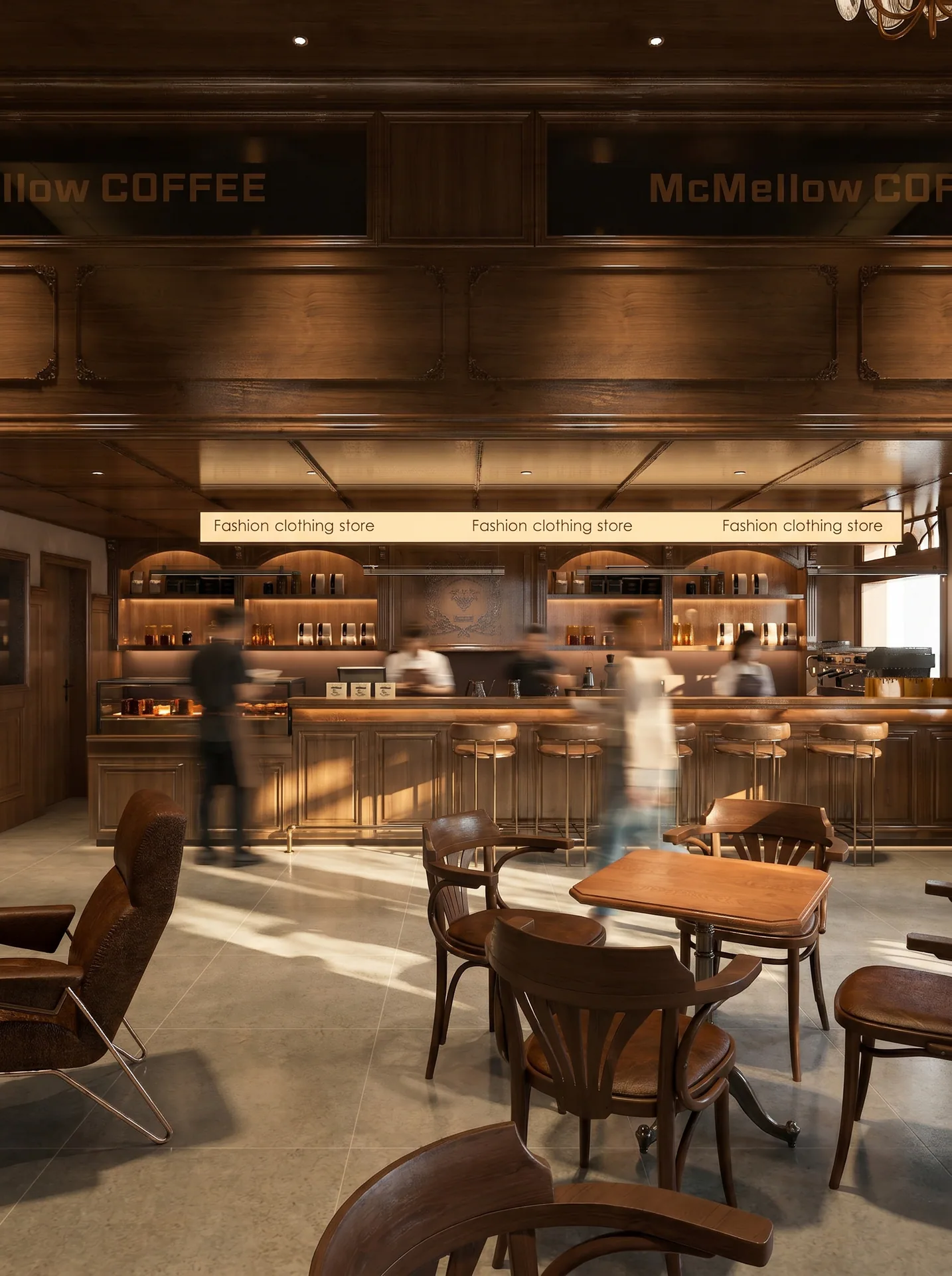 Retro light luxury compound coffee space project image